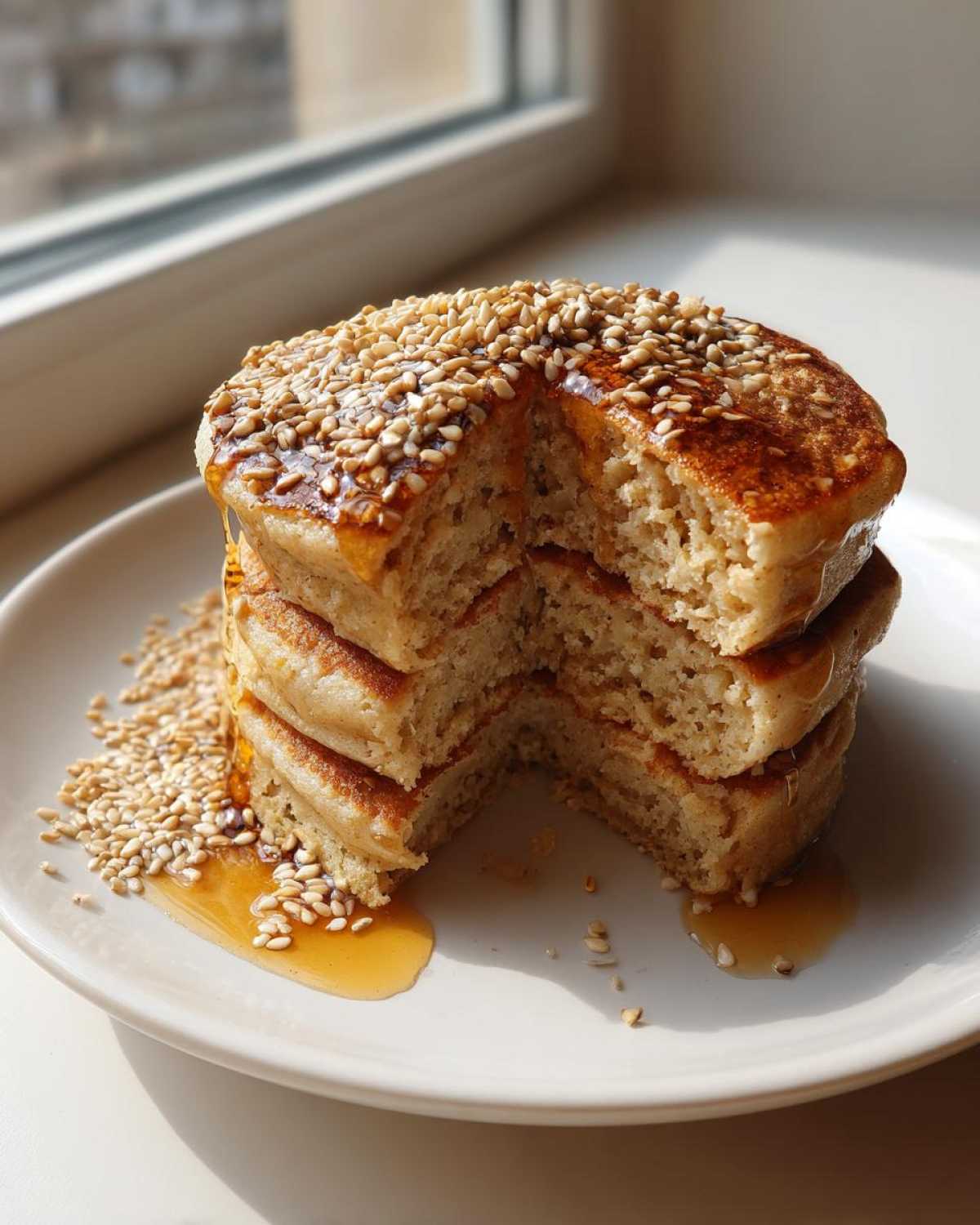 Tahini Banana Pancakes - detail 4