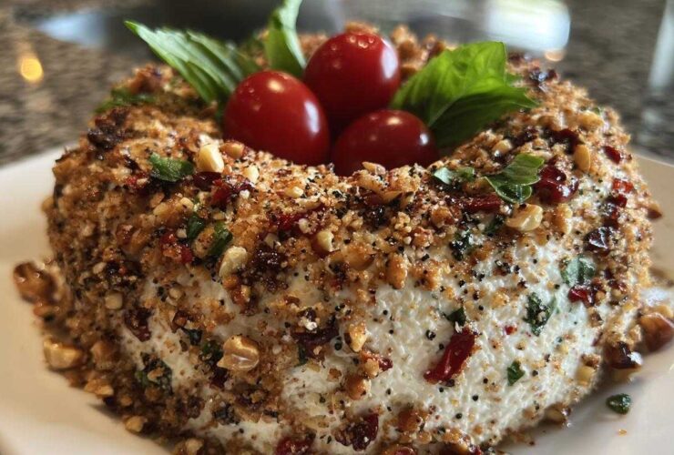 Tomato Basil Cheese Ball Wreath