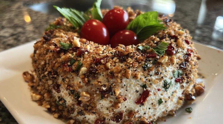 Tomato Basil Cheese Ball Wreath