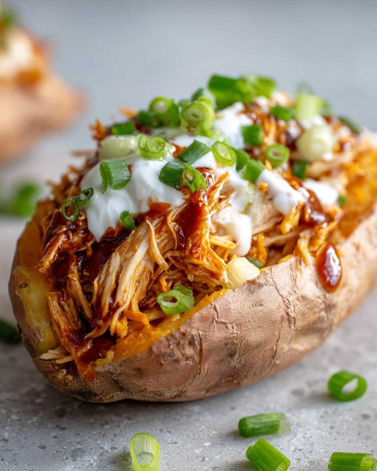 BBQ Pulled Chicken Stuffed Sweet Potatoes - detail 1