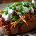 BBQ Pulled Chicken Stuffed Sweet Potatoes