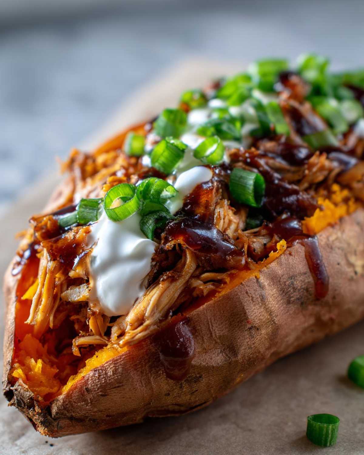 BBQ Pulled Chicken Stuffed Sweet Potatoes - detail 3