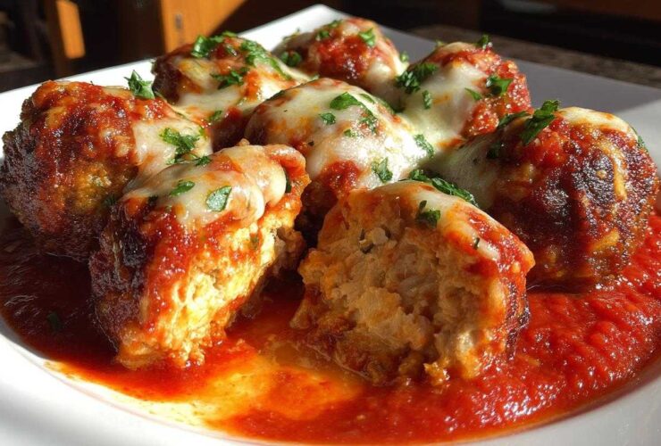 Baked Chicken Parmesan Meatballs