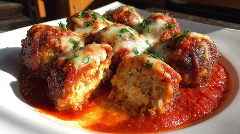 Baked Chicken Parmesan Meatballs