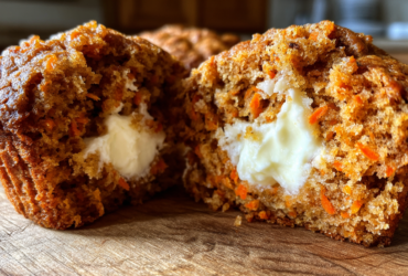 Carrot Cake Muffins with Cream Cheese Filling