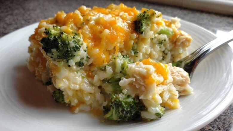 Cheesy Chicken Broccoli Rice Bake