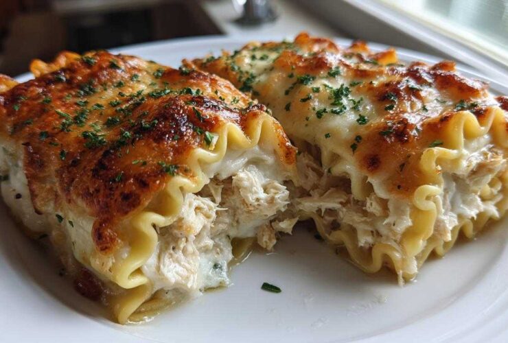 Chicken Alfredo Lasagna Roll-Ups