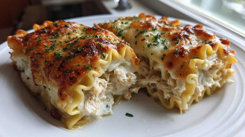 Chicken Alfredo Lasagna Roll-Ups