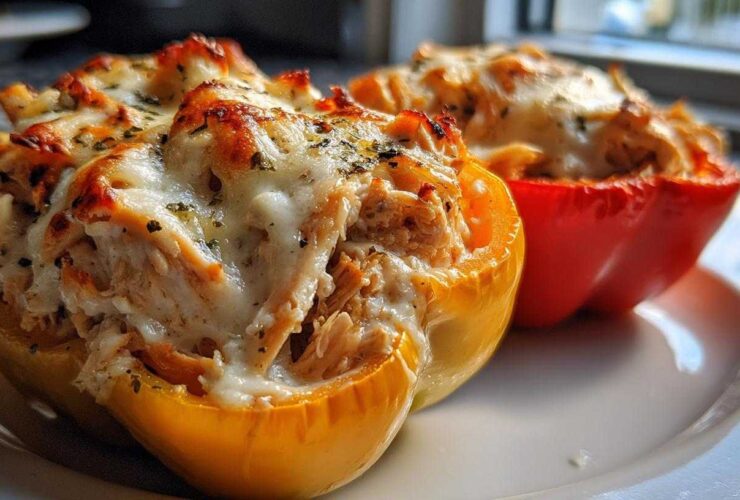 Chicken Alfredo Stuffed Peppers