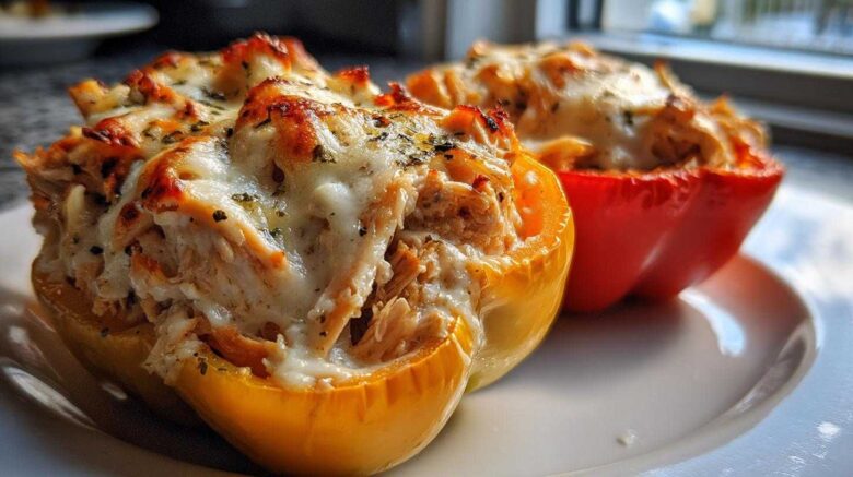 Chicken Alfredo Stuffed Peppers