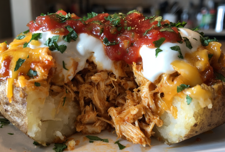 Chicken Taco Stuffed Potatoes