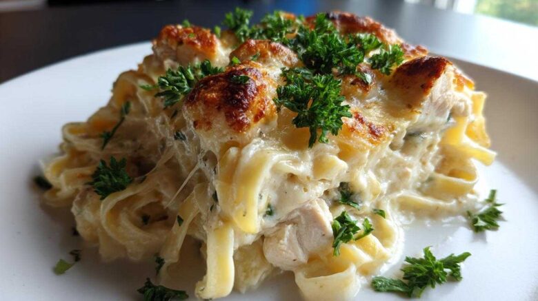 Creamy Chicken Alfredo Bake