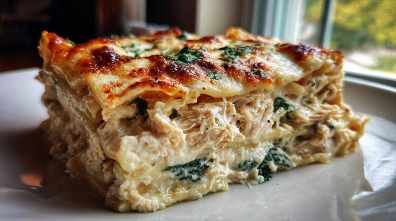 Creamy Chicken and Spinach Lasagna