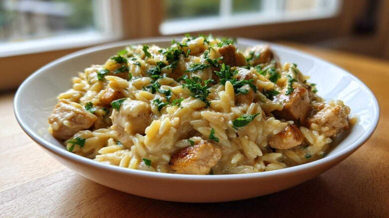 Creamy Lemon Orzo with Chicken