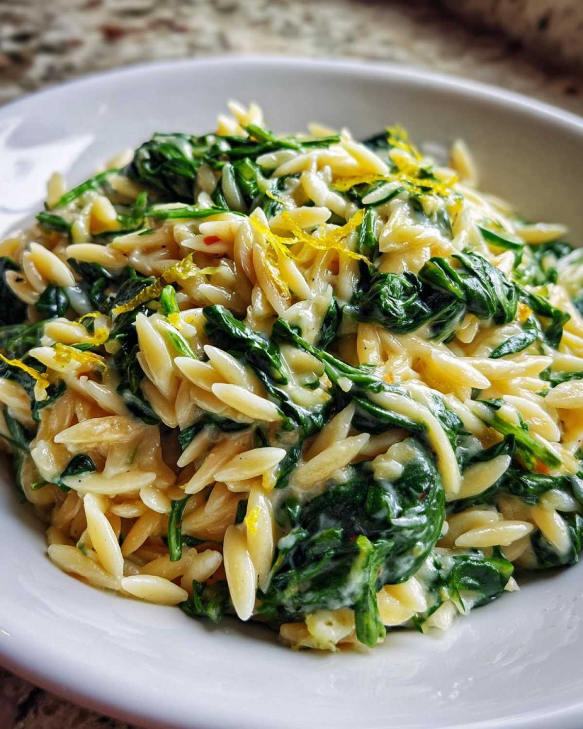 Creamy Lemon Spinach Orzo - detail 2