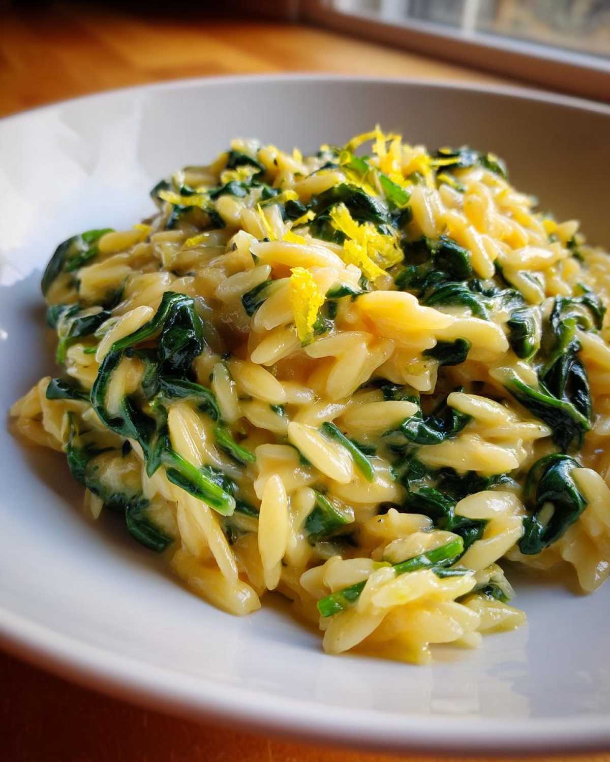 Creamy Lemon Spinach Orzo - detail 3