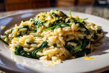 Creamy Lemon Spinach Orzo