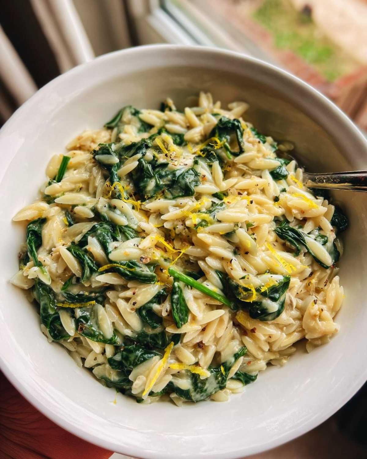 Creamy Lemon Spinach Orzo - detail 4
