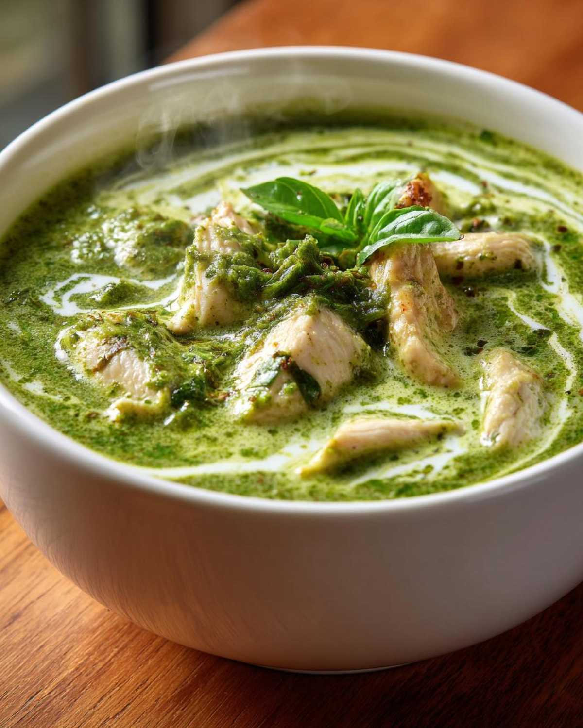 Creamy Pesto Chicken Soup - detail 1