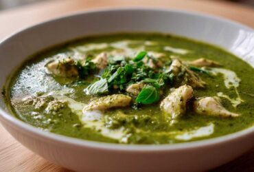 Creamy Pesto Chicken Soup