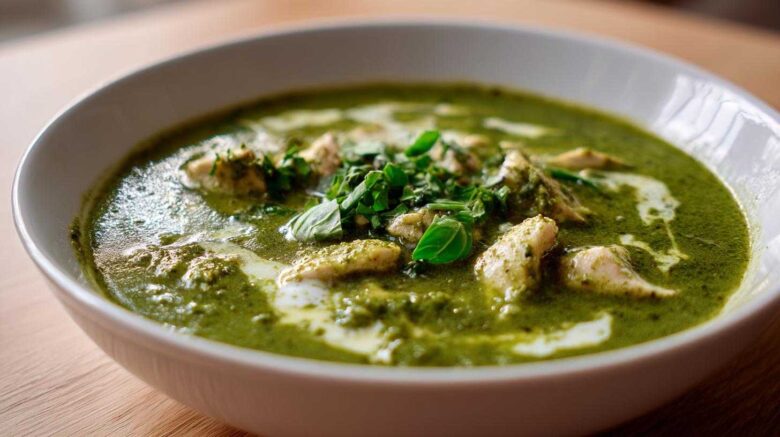 Creamy Pesto Chicken Soup