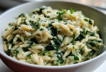 Creamy Spinach Parmesan Orzo