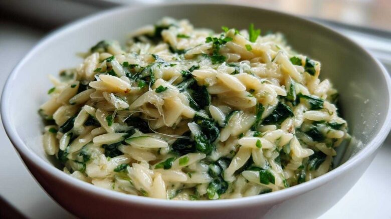 Creamy Spinach Parmesan Orzo
