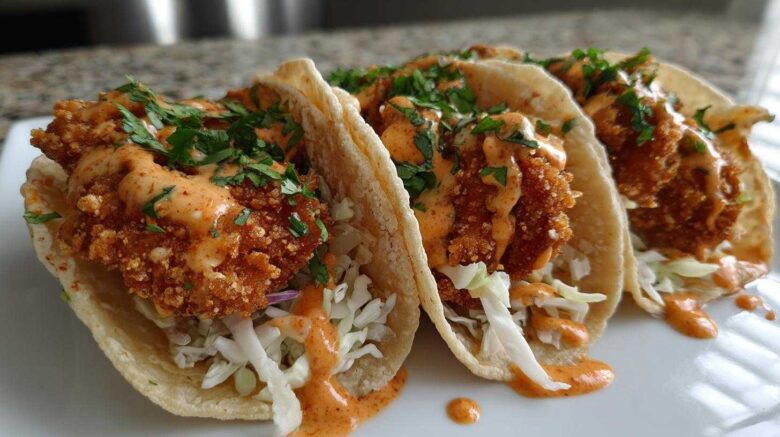 Crispy Chicken Tacos with a Secret Sauce