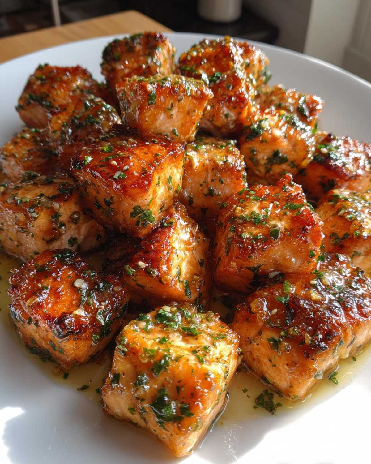 Crispy Garlic Butter Salmon Bites - detail 1
