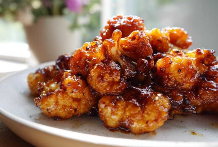 Crispy Honey Garlic Cauliflower Bites