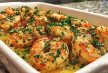 Garlic Butter Shrimp Scampi Bake
