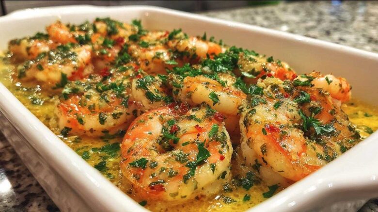 Garlic Butter Shrimp Scampi Bake