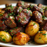 Garlic Butter Steak Bites with Potatoes