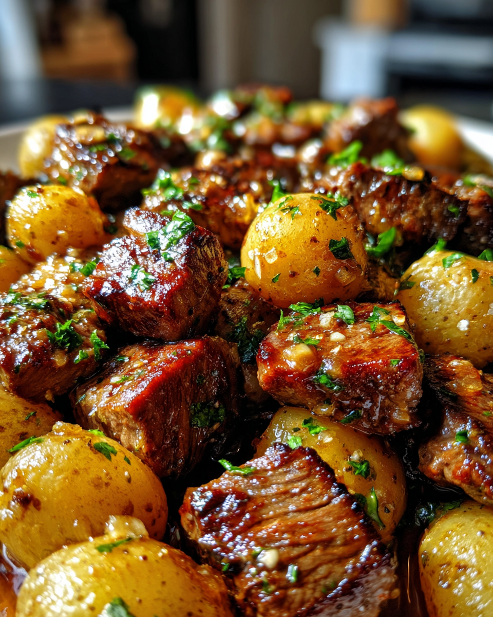 Garlic Butter Steak Bites with Potatoes - detail 2