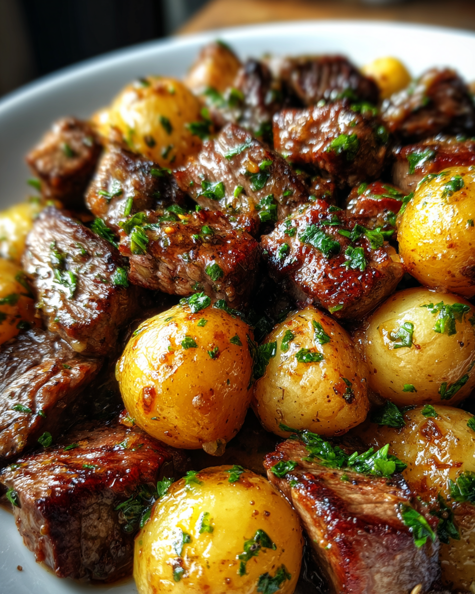 Garlic Butter Steak Bites with Potatoes - detail 3