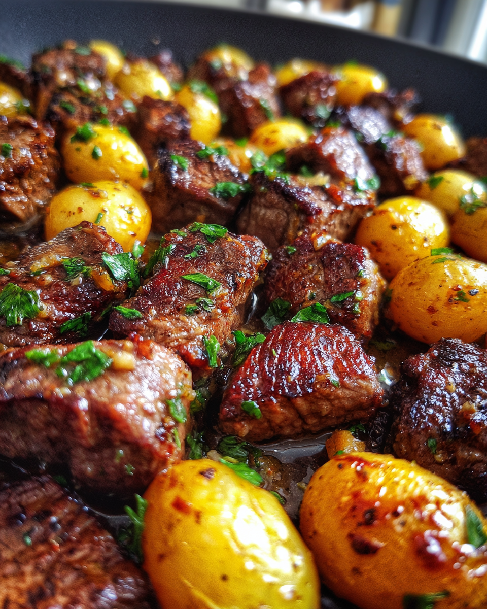 Garlic Butter Steak Bites with Potatoes - detail 4