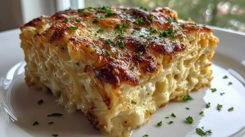 Garlic Parmesan Spaghetti Bake