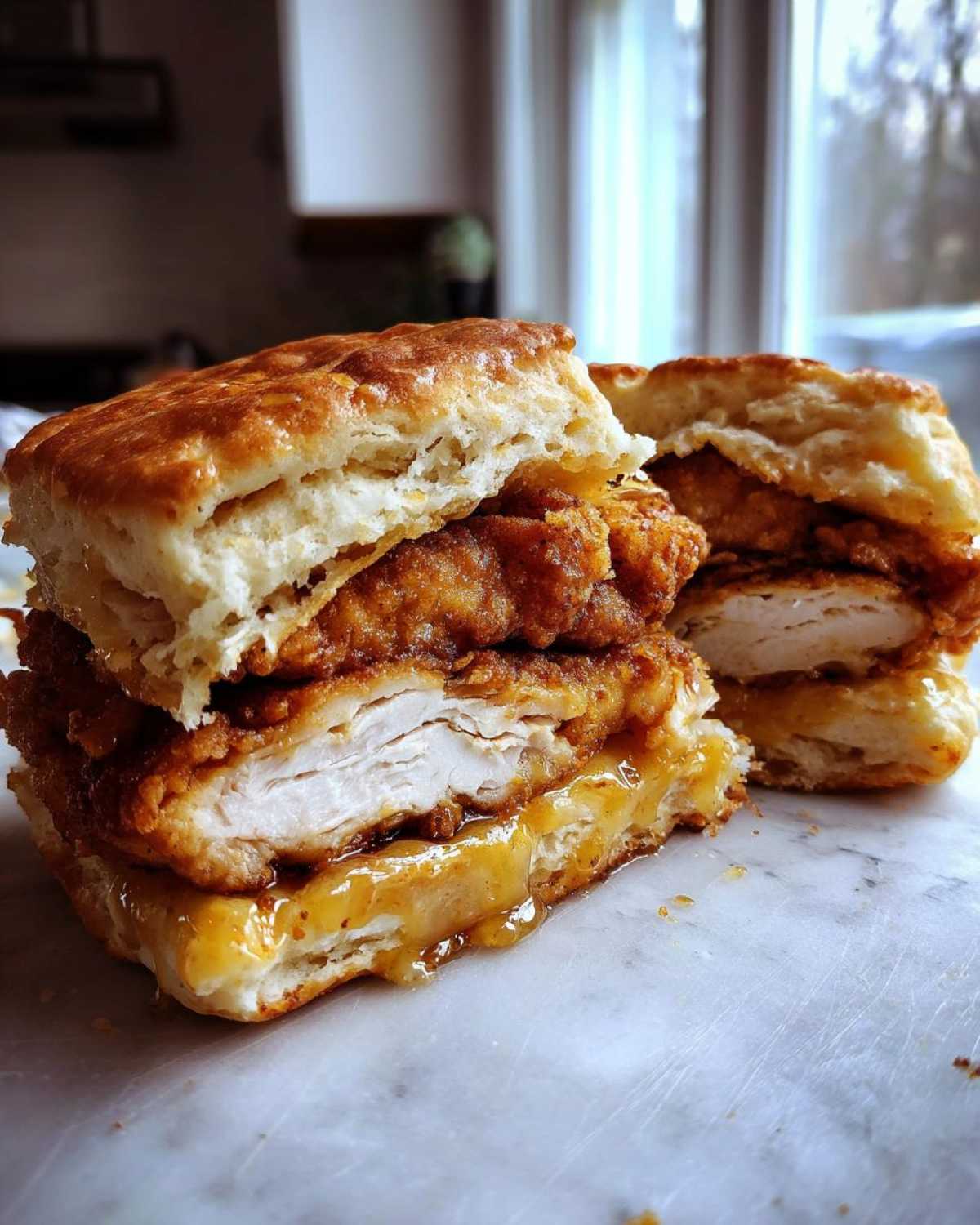 Honey Butter Chicken Biscuit Sandwiches - detail 2