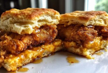 Honey Butter Chicken Biscuit Sandwiches