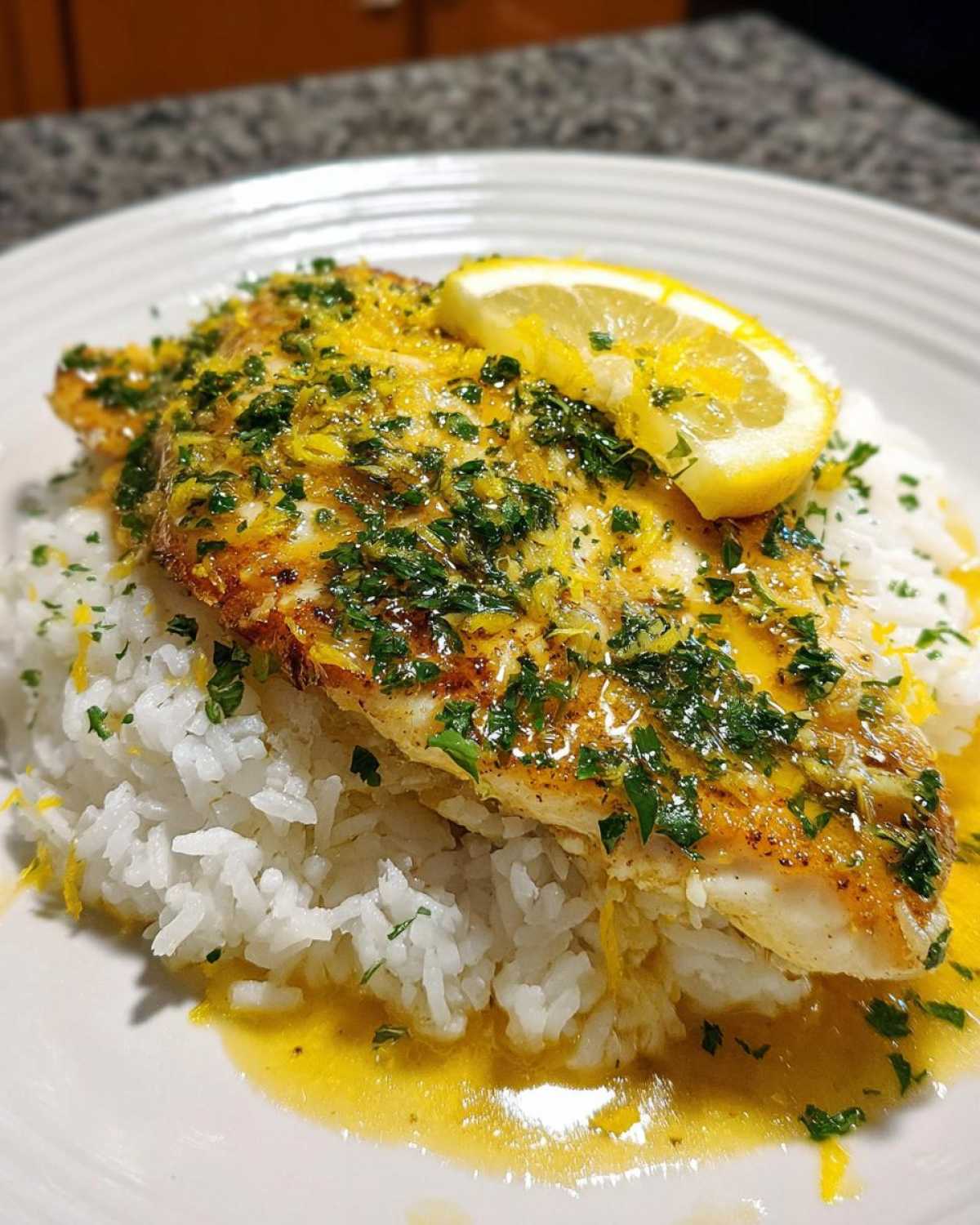 Lemon Butter Tilapia with Rice - detail 4