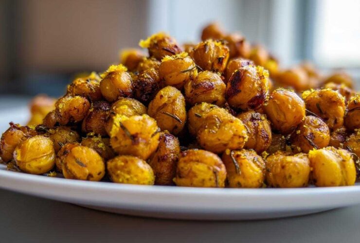 Lemon Garlic Roasted Chickpeas