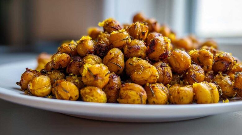 Lemon Garlic Roasted Chickpeas