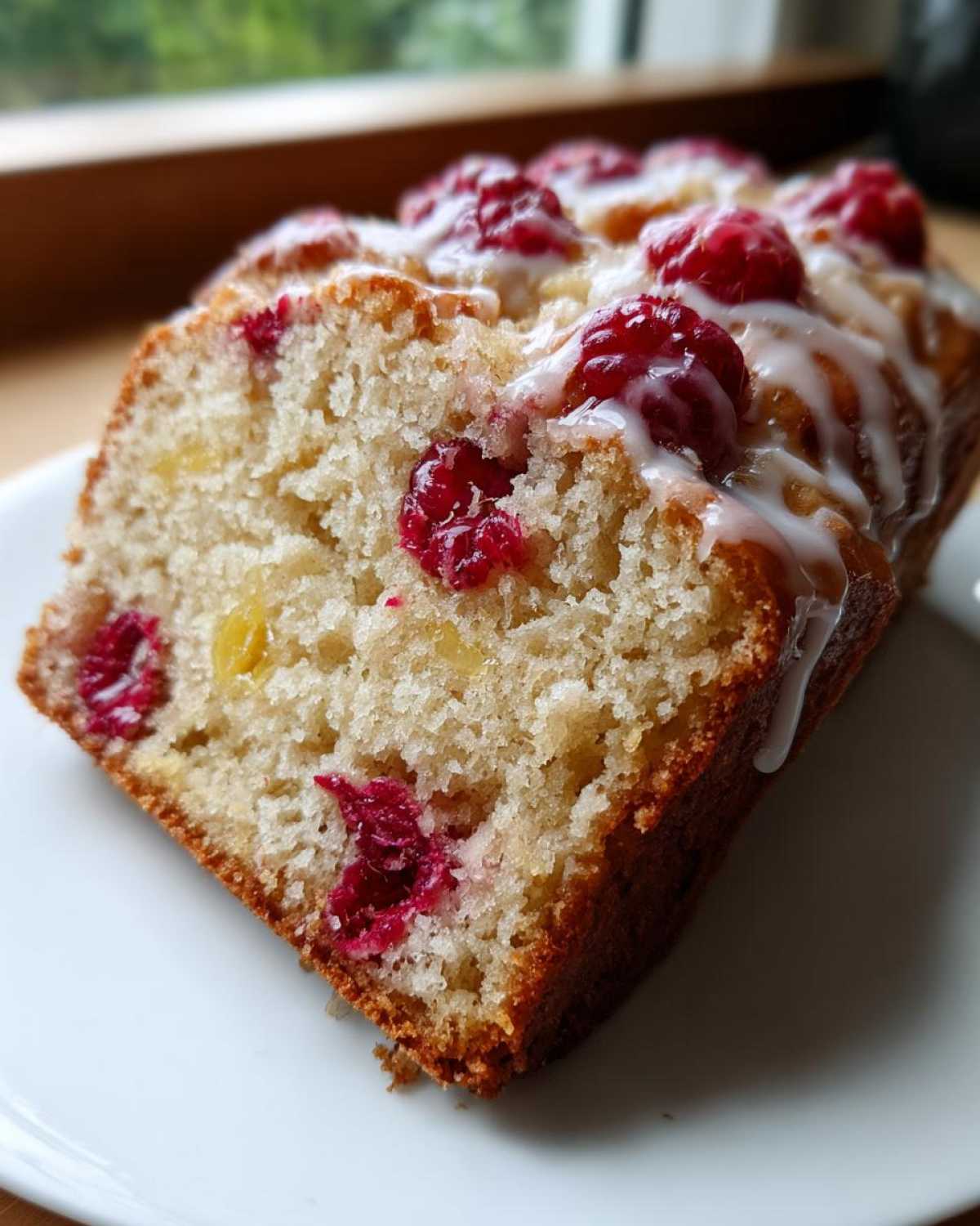 Lemon Raspberry Loaf Cake - detail 1