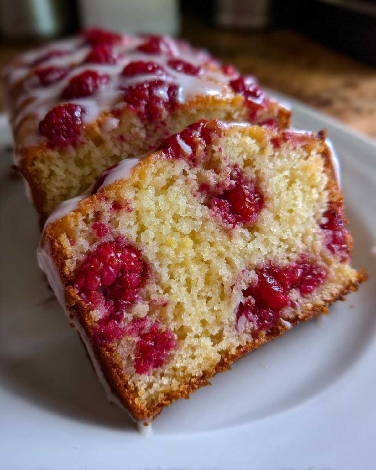 Lemon Raspberry Loaf Cake - detail 2