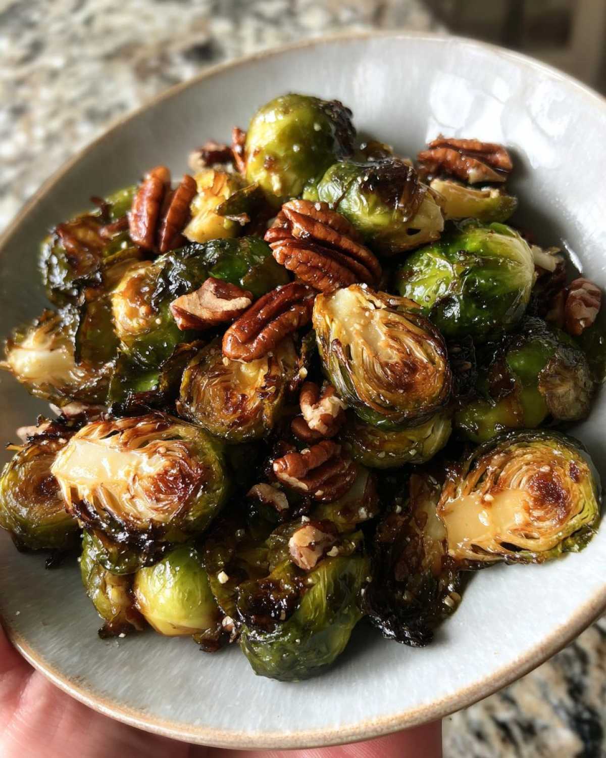 Maple Roasted Brussels Sprouts with Pecans - detail 1