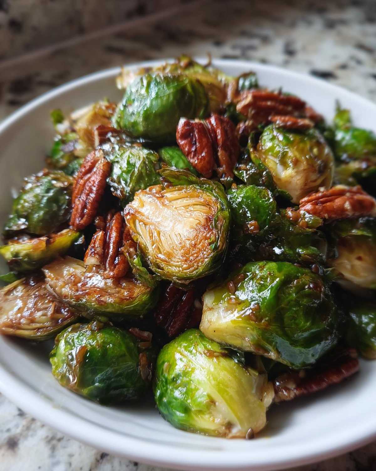 Maple Roasted Brussels Sprouts with Pecans - detail 2