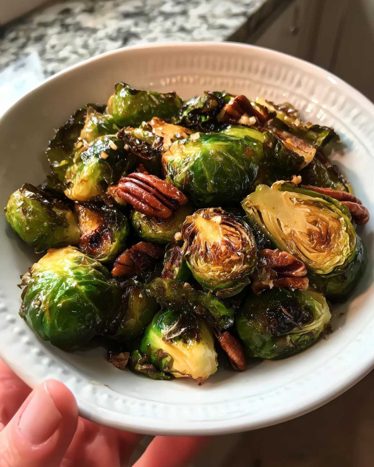 Maple Roasted Brussels Sprouts with Pecans - detail 3