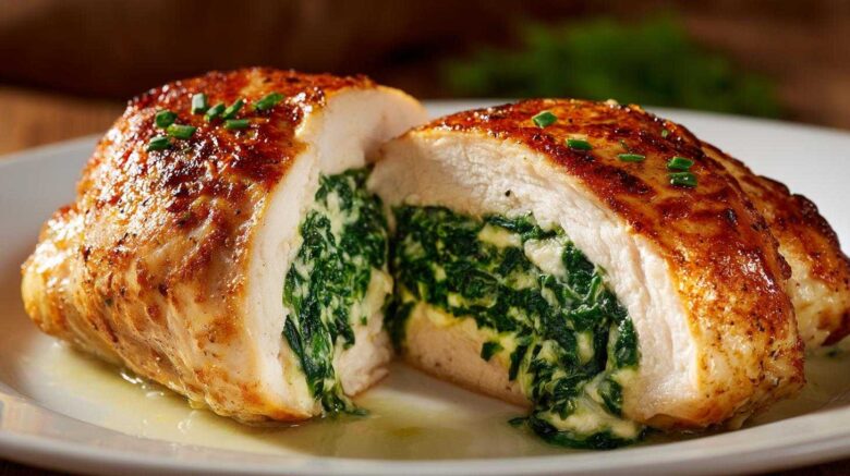 Parmesan Spinach Stuffed Chicken