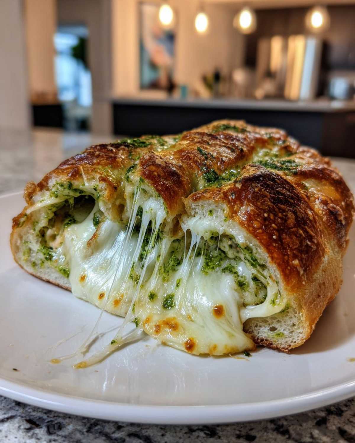 Pesto Chicken Stuffed Garlic Bread - detail 3