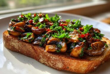 Spicy Garlic Mushroom Toast